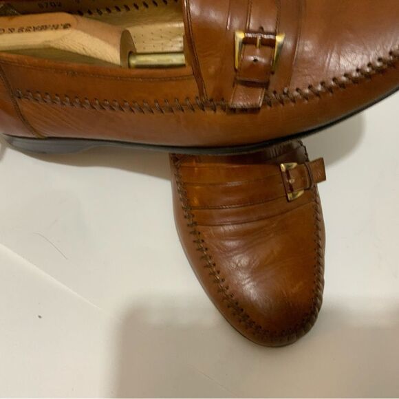 Magnanni Men's Brown Leather Buckle  Loafers Shoes 9 M *Made in Spain* - Picture 3 of 10